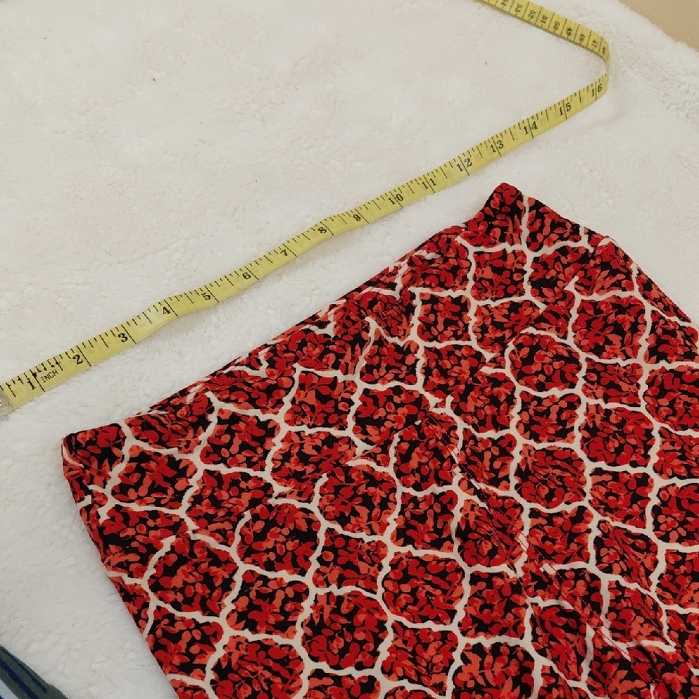 LuLaRoe Blue White Gray And. Red Geometric Leggings OS - Picture 12 of 14